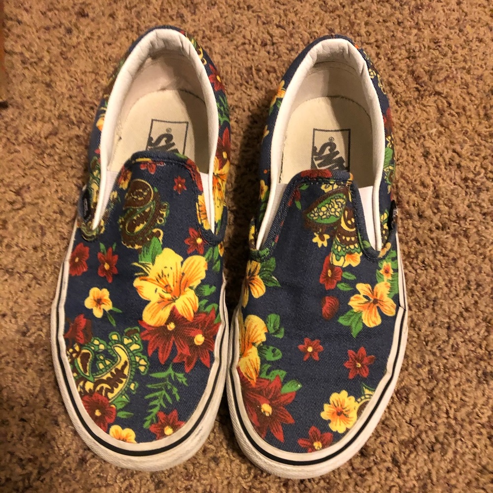 Floral slip on vans